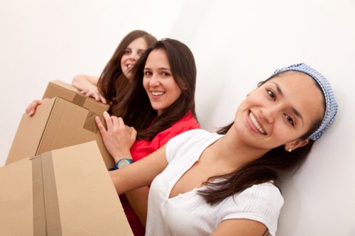 Office relocation items prepared for transport in Shoreditch