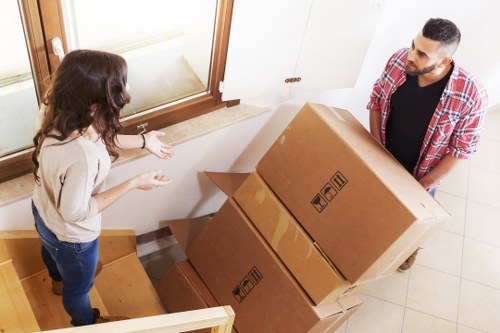 Careful handling of office furniture in a Shoreditch building