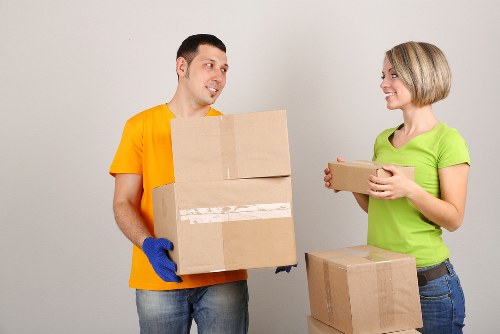 Packed boxes and furniture ready for a Shoreditch home move